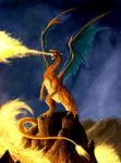  charizard claws dragon epic fire lava molten_rock no_humans pokemon pokemon_(creature) realistic spread_wings tail wings 