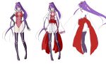  bangs bodysuit gakuko genderswap hakama japanese_clothes kimono long_hair purple_hair red_eyes skirt thigh-highs twintails vocaloid zettai_ryouiki 