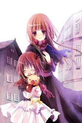  crown dress frills hinazawa_kirie long_hair mother_and_daughter sakutarou scarf smile umineko_no_naku_koro_ni ushiromiya_maria ushiromiya_rosa 