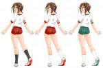  ass blush brown_eyes brown_hair glasses gym_uniform kanoe 