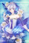  aqua aqua_background armor armored_dress bad_id blue_eyes blue_hair boots character_name detached_sleeves flower gwendolyn nozomi_fuuten odin_sphere thigh-highs thigh_boots thighhighs title_drop weapon 