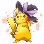  clothed_pokemon cosplay hat kirisame_marisa kirisame_marisa_(cosplay) nigo no_humans parody pikachu pokemon pokemon_(creature) star tail touhou witch_hat 