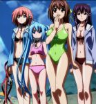  4girls beach ikaros long_hair mitsuki_sohara nymph short_hair sora_no_otoshimono swimsuit tagme 