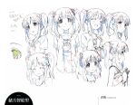  1girl absurdres character_sheet highres idolmaster idolmaster_cinderella_girls multiple_views official_art partially_colored production_art scan simple_background turnaround white_background zip_available 