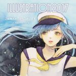  1girl 2017 artist_name blue_hair emimino floating_hair hat illustration.media neckerchief original parted_lips shirt sleeveless sleeveless_shirt smile solo upper_body white_headwear white_shirt yellow_eyes yellow_neckwear 