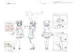  1girl absurdres character_sheet highres idolmaster idolmaster_cinderella_girls multiple_views official_art partially_colored production_art scan simple_background turnaround white_background zip_available 