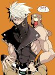  1boy arm_guards belt_buckle buckle chipp_zanuff guilty_gear guilty_gear_strive muscular muscular_male otter short_hair silver_hair spiky_hair 