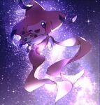  ;d commentary_request doll gen_3_pokemon holding holding_doll jirachi mythical_pokemon nao_(naaa_195) night no_humans one_eye_closed open_mouth outdoors pokemon pokemon_(creature) sky smile solo sparkle star_(sky) tongue violet_eyes 