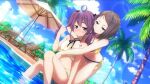  22/7 blush hiiragi_tsubomi long_hair purple_hair smile swimsuit toujou_yuki violet_eyes 