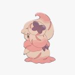  alcremie alcremie_(ribbon_sweet) commentary_request from_side full_body gen_8_pokemon no_humans nodori710 pokemon pokemon_(creature) simple_background solo standing violet_eyes white_background 
