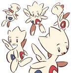  black_eyes closed_mouth gen_2_pokemon highres looking_to_the_side multiple_views no_humans open_mouth panmimi pokemon pokemon_(creature) simple_background smile togetic tongue white_background 