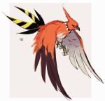  beak bird border commentary_request full_body gen_6_pokemon ngr_(nnn204204) no_humans pokemon pokemon_(creature) solo talonflame talons white_border yellow_eyes 