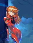  1girl blue_eyes interface_headset long_hair looking_at_viewer neon_genesis_evangelion optionaltypo plugsuit redhead solo souryuu_asuka_langley 