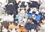  ! 1other 4boys 6+girls :3 :d aak_(arknights) ambiguous_gender animal_ear_fluff animal_ears animal_hands animal_nose annotated arknights bangs black_cape black_footwear black_gloves black_hair black_headwear black_jacket black_shirt blaze_(arknights) blonde_hair blue_eyes boots braid broca_(arknights) brown_background brown_hair cabbie_hat cameo cape cat_ears chibi chibi_on_head cliffheart_(arknights) closed_mouth colored_eyelashes commentary computer cup doctor_(arknights) english_commentary english_text error_message eyebrows_visible_through_hair fang flower folinic_(arknights) fur-trimmed_cape fur_trim gloves green_eyes green_hair grey_eyes grey_gloves grey_hair hair_flower hair_ornament hairband hat haze_(arknights) hood hood_up hooded_jacket indra_(arknights) iris_(arknights) jacket jessica_(arknights) kal&#039;tsit_(arknights) laptop leopard_ears long_hair lying melantha_(arknights) minigirl mint_(arknights) mountain_(arknights) mousse_(arknights) mug multicolored_hair multiple_boys multiple_girls nightmare_(arknights) on_head on_side one_eye_closed open_clothes open_jacket open_mouth orange_hair out_of_frame parted_lips paw_gloves phantom_(arknights) ponytail pramanix_(arknights) purple_hair red_hairband redhead rosmontis_(arknights) schwarz_(arknights) shirt shoe_soles silverash_(arknights) simple_background skyfire_(arknights) smile someyaya spoken_exclamation_mark streaked_hair sweat swire_(arknights) thick_eyebrows too_many very_long_hair violet_eyes waai_fu_(arknights) white_eyes white_hair white_headwear white_jacket white_shirt witch_hat yellow_eyes 