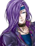  choker faris_scherwiz female final_fantasy final_fantasy_v green_eyes headband long_hair necklace purple_hair solo 