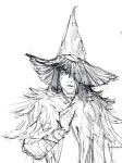  demon&#039;s_souls female long_hair masateru_ik monochrome sketch solo witch_hat yuria_the_witch 