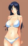  black_hair blue_eyes blush breasts cleavage erect_nipples kamia_(not_found) long_hair not_found_(artist) original solo swimsuit yukino_sayuri 
