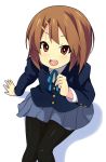  brown_hair hirasawa_yui k-on! latex pantyhose pilotis school_uniform short_hair solo 