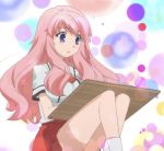  baka_to_test_to_shoukanjuu blush himeji_mizuki legs long_hair miniskirt pink_hair school_uniform skirt thighs 
