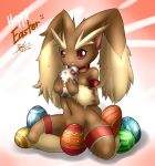 breasts easter eggs furry lopunny mn_xenx nintendo pokemon togepi 