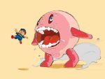  1boy 1other ape_(company) child earthbound hal_laboratory_inc. hoshi_no_kirby kirby kirby_(series) lowers monster mother_(game) mother_2 ness nintendo pink_puff_ball super_smash_bros. super_smash_bros_64 tagme ugly what 