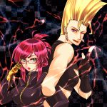  glasses king_of_fighters lyzer mugen_(game) nikaido_benimaru redhead snk 