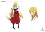  1girl bakemonogatari character_sheet full_body highres monogatari_(series) multiple_views official_art oshino_shinobu production_art production_note scan simple_background turnaround white_background zip_available 