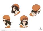  1girl bakemonogatari character_sheet highres monogatari_(series) multiple_views official_art production_art production_note scan sengoku_nadeko simple_background white_background zip_available 