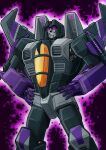  1boy absurdres aura decepticon glowing glowing_eyes highres jim_stafford mecha no_humans science_fiction skywarp smirk solo transformers violet_eyes 