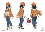  1girl bakemonogatari character_sheet full_body highres monogatari_(series) multiple_views official_art production_art production_note scan sengoku_nadeko simple_background turnaround white_background zip_available 