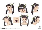  1girl bakemonogatari character_sheet hachikuji_mayoi highres monogatari_(series) multiple_views official_art portrait production_art production_note scan simple_background turnaround white_background zip_available 