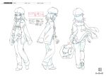  1girl bakemonogatari character_sheet full_body highres monogatari_(series) multiple_views official_art production_art production_note scan sengoku_nadeko simple_background turnaround white_background zip_available 