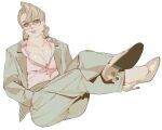  bangs blonde_hair breasts coat crossed_legs genderswap genderswap_(mtf) glasses gong_(mgong520) hands_in_pockets hellsing high_heels highres looking_at_another major_(hellsing) pants shirt sitting transparent_background white_coat white_footwear white_pants white_shirt yellow_eyes 