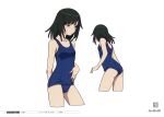  1girl anime_coloring bakemonogatari character_sheet cowboy_shot highres monogatari_(series) multiple_views official_art production_art scan sengoku_nadeko simple_background white_background zip_available 