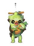  amakara000 blush_stickers carrying closed_eyes fangs grookey no_humans open_mouth pokemon pokemon_(creature) simple_background standing thwackey toes tongue white_background 