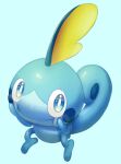  blue_eyes bright_pupils cheek_squash commentary_request creature full_body hands_up looking_at_viewer no_humans pokemon pokemon_(creature) purobe sobble solo white_pupils 