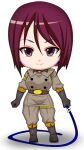  chibi earrings jewelry military military_uniform nendoroid okyou short_hair smile snk the_king_of_fighters uniform whip whip_(kof) 