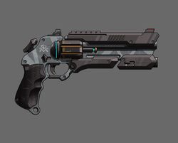  commentary_request grey_background gun highres no_humans original revolver simple_background still_life tony2001 weapon weapon_focus 