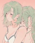  2girls absurdres bang_dream! blush bra breasts closed_eyes closed_mouth eyebrows_visible_through_hair green_hair highres hikawa_hina hikawa_sayo incest long_hair medium_breasts medium_hair multiple_girls parted_lips siblings symbol-only_commentary twincest twins underwear yuri zihacheol 
