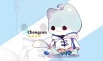  ahoge artist_name blush cat chinese_clothes chongyun_(genshin_impact) cremechii fur genshin_impact highres no_humans 