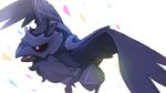  beak bird black_sclera bright_pupils colored_sclera commentary_request corviknight highres kooeiatd111020 no_humans open_mouth pokemon pokemon_(creature) red_eyes solo tongue white_background white_pupils 