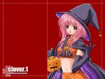  clover halloween highres nishimata_aoi pumpkin red wallpaper witch 