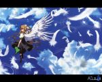  cloud feathers kamio_misuzu school_uniform sky wallpaper wings 