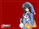  clover clover_(game_cg) highres nishimata_aoi pajamas red wallpaper 