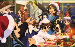   animal_ears asahina_mikuru cardigan cat catgirl christmas duplicate fang fuyu koizumi_itsuki kyon kyon_no_imouto loli maid nagato_yuki shami shamisen suzumiya_haruhi suzumiya_haruhi_no_yuuutsu tsuruya winter  