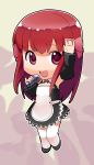  amane amane_(dream_c_club) bad_id chibi dream_c_club highres microphone red_eyes red_hair thighhighs yaguchiya 