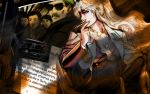  balalaika black_lagoon blonde_hair blue_eyes cape cigar highres long_hair military military_uniform mole russian scar smoking uniform 