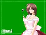 apron clover clover_(game_cg) green highres nishimata_aoi wallpaper 
