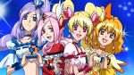  aono_miki blonde_hair cure_berry cure_passion cure_peach cure_pine fresh_precure! fresh_pretty_cure! higashi_setsuna magical_girl momozono_love multiple_girls orange_eyes pink_eyes pink_hair precure pretty_cure purple_eyes purple_hair yamabuki_inori 