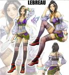  1girl black_hair butterfly final_fantasy final_fantasy_xiii lebreau montage nora official_art solo team_nora 
